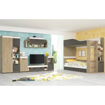 Голд - Аполо Модулна детска стая КРИС - вариант 2 сонома харбър / графит / бяло