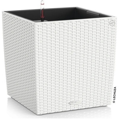 Lechuza Samozavlažovací květináč Cube Cottage 50 x 50 x 50 cm bílý