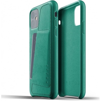 Pouzdro Mujjo Full Leather Wallet Case Apple iPhone 11 Pro zelené