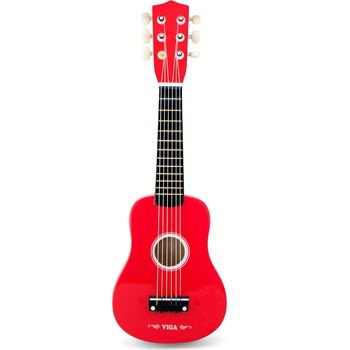Image 1 of Viga Toys Дървена музикална играчка Viga - Червена китара (50691)
