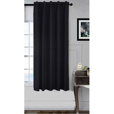 Дрейпари БГ Затъмняваща 100%, термо завеса "boston-dark" с висока степен на шумоизолация, плюс коланче, цвят черен, 175х140, код-2023606