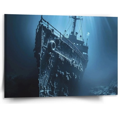 Sablio Obraz Vrak lode na dne mora - 150x110 cm