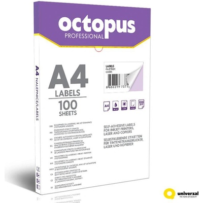 Etikety samolepiace OCTOPUS 210x297mm /100 hárkov - 1ks na hárku