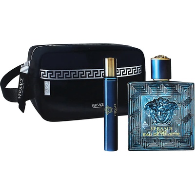Versace Eros подаръчен комплект Man toaletní voda 100 ml + toaletní voda 10 ml + kosmetická taštička