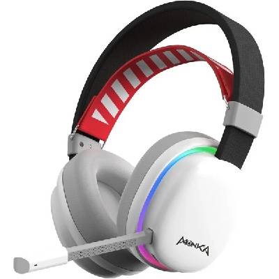 Marvo MONKA ECHO RS, slúchadlá s mikrofónom, biela, podsvietená, Tri-mode