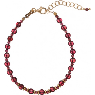 Alisia korálkový náramek z pozlaceného stříbra a granátu AL4264-Oro-Granato