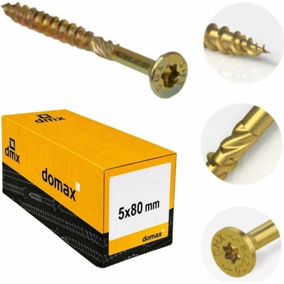 5x80mm 200ks Skrutky do dreva CS - zápustná hlava TORX Domax