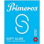 Primeros Soft Glide - допълнително лубрикирани презервативи (3 бр. )