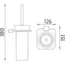 Nimco Kibo Toaletní WC kartáč, sklo rosené matné, Ki X3-94W-26