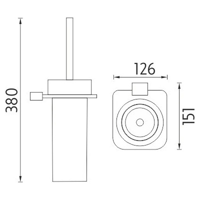 Nimco Kibo Toaletní WC kartáč, sklo rosené matné, Ki X3-94W-26