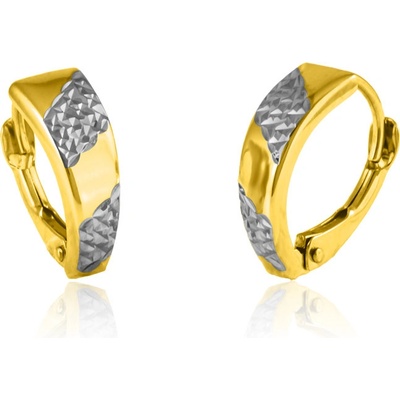 Gemmax Zlaté dámské náušnice s diamantovým brusem na klapku GLECN-27651