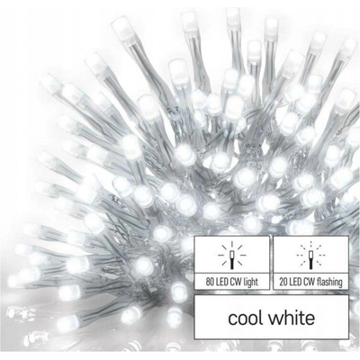 Emos D1CC02 Standard LED spoj. reťaz blikajúca cencúle 2,5 m vonkajšia studená biela časovač