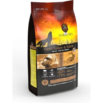 AMBROSIA Ultra premium All breeds adult за кучета от всички породи над 12 месечна възраст със свежа Пуйка и заек 12kg