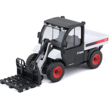 Bburago Bburago BOBCAT TOOLCAT 5600 С ПАЛЕТНА ВИЛА БЯЛО & ЧЕРНО ЛЕЯНО