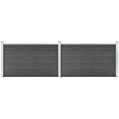 vidaXL Zahradní plot WPC 353 x 105 cm černý