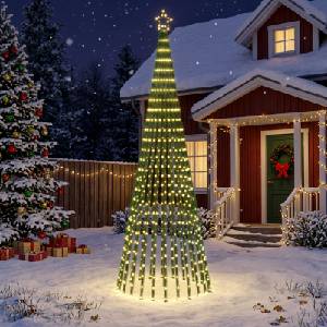vidaXL LED Коледна Елха 300 см 668 LED светодиода Топло бяло Стомана (42050832)