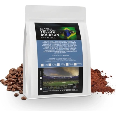 Haniell Káva Brazilie Yellow Bourbon Arabica mletá 1 kg