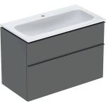 Geberit Комплект стенен шкаф Geberit iCon lava mat с 2 чекмеджета и мивка 90 см, бял (502.337.JK.1)