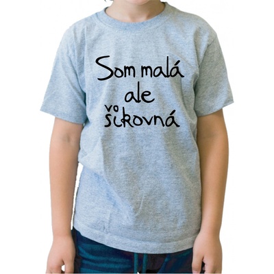 Fajntričko Kids detské tričko Som malá, ale šikovná sivá