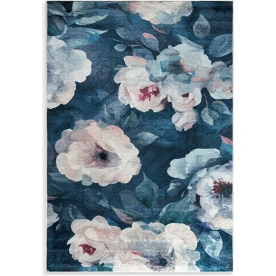 Takoy Koberec 160x220 cm tmavě modrý, pudrový s motivem růže LOTUS 5-HF-489998 | 160 x 220 cm
