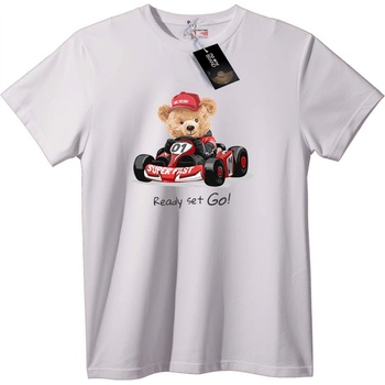 NOONEBRAND Тениска Мече състезание - S, White