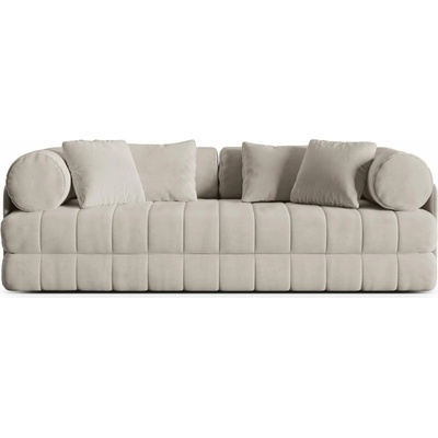 Cosmopolitan Design Béžová zamatová rozkladacia pohovka 206 cm Kemi