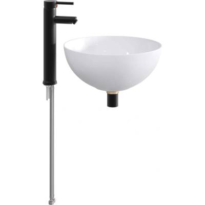 vidaXL Мивка за баня Матово черно 35, 5 x 35, 5 x 14, 5 см Метал (890245)