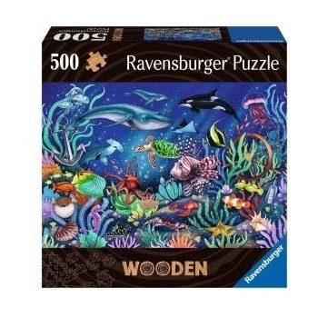 Ravensburger Пъзел Ravensburger Wooden - Подводен свят, 500 части