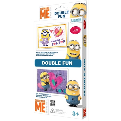 Revontuli Toys Oy Творчески комплект Revontuli Toys Oy - Пъзел и гравиране, двоен, Миньоните (66763)