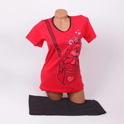 Пижама в червено и черно с картинка на мече