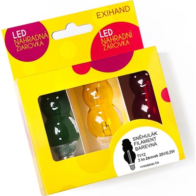 Exihand Náhradní barevné žárovky SNĚHULÁK FILAMENT blistr 3 ks