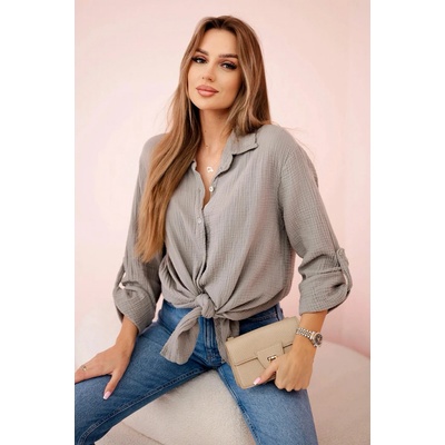 Fashionweek dámská mušelínová košile z bavlny K208 Capuccino