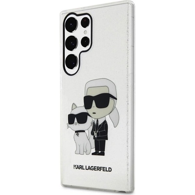 KARL LAGERFELD IML Glitter Karl and Choupette NFT Case - дизайнерски силиконов кейс за Samsung Galaxy S23 Ultra (прозрачен)