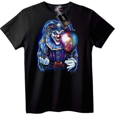 NOONEBRAND Тениска Halloween Клоун с Балонно Лице - S, White