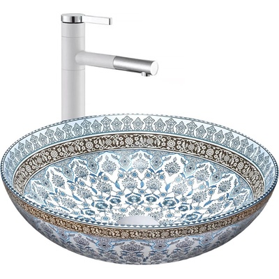 Rea Rea-u0267 - Мивка за плот arte, Ø 40 см, керамика/орнаментален десен (re0062)