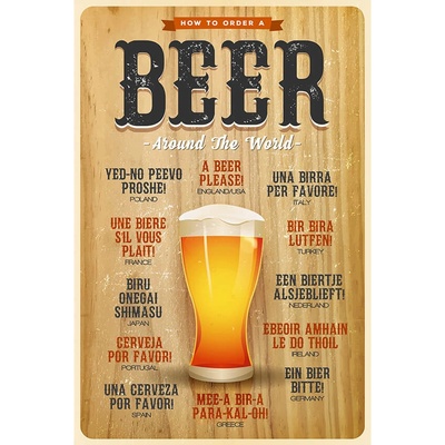 Ceduľa Beer Arount The World 40 x 30 cm