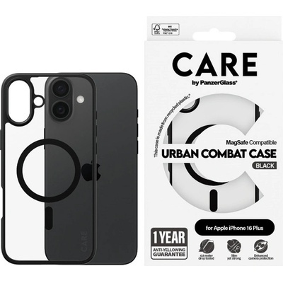 Panzer Калъф CARE - Flagship, iPhone 16 Plus, MagSafe, Black Frame (5715685004254)