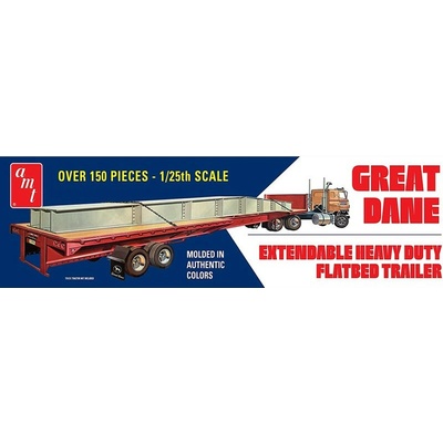 AMT Plastový model náves 1111 Great Dane Extendable Heavy Duty Flatbed Trailer 1:25