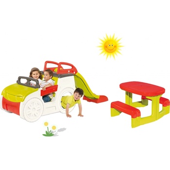 Smoby set prolézačka Adventure Car a stůl Piknik