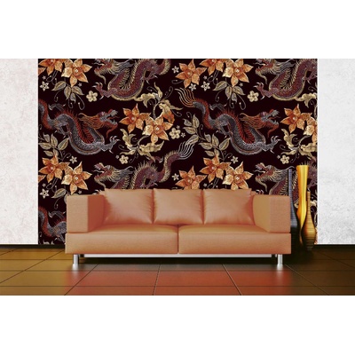 DIMEX ART Самозалепваща се флизелинова фототапета бродирани дракони 375 x 250 см