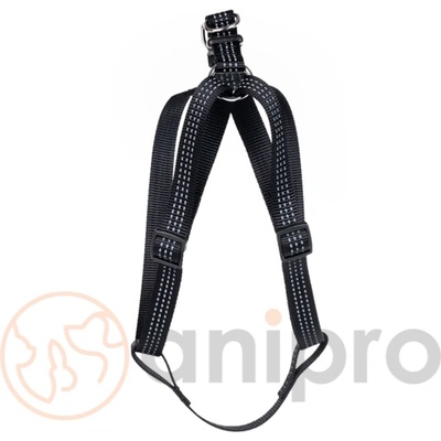 Miazoo Миазоо - Нагръдник за кучета със светлоотразителни нишки, 15мм 32-52см черен