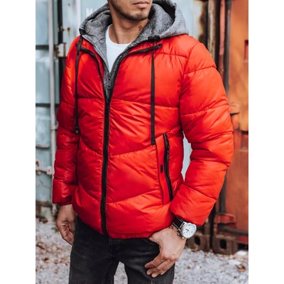 Dstreet pánská prošívaná zimní bunda TX3828 červená – Zboží Mobilmania