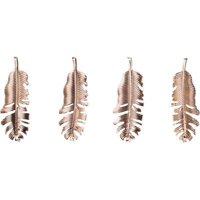 Home Styling Collection Dekorace vánoční, zlaté závěsné lístky, 4 ks,, kov zlatý