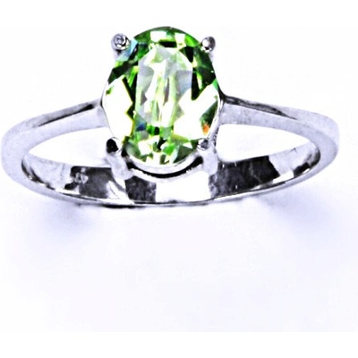 Čištín Zlatý prsten krystal Swarovski chryzolit bílé i žluté zlato T 1245