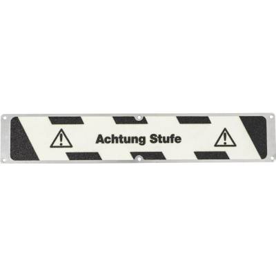 Antirutschplatte, Aluminium m2, nachl. SG, Achtung Stufe, 635 x 114 mm