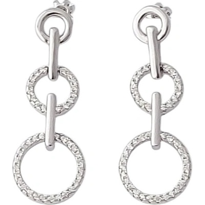 ibeauty stříbrné náušnice tři kolečka se zirkony zapínání na šroubek E-842-U