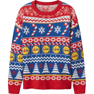 Dámský vánoční svetr LIDL červená bílá modrá – Zboží Dáma