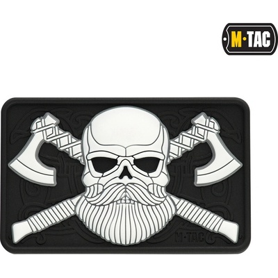 Nášivka M-Tac Bearded Skull 3D - biela