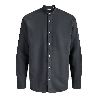 Риза с дълъг ръкав Jack & jones Breeze Band Linen Blend long sleeve shirt - Black (Black)