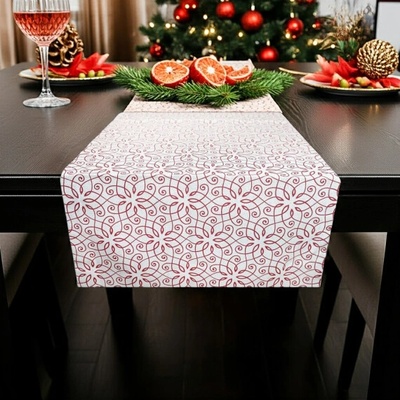 Mondo Vianočné behúň Hviezdy bordové s lurexom Made in Italy Bordová 50x150cm